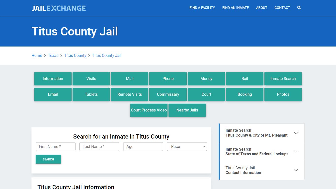 Titus County Jail Roster Lookup, TX, Inmate Search - Jail Exchange