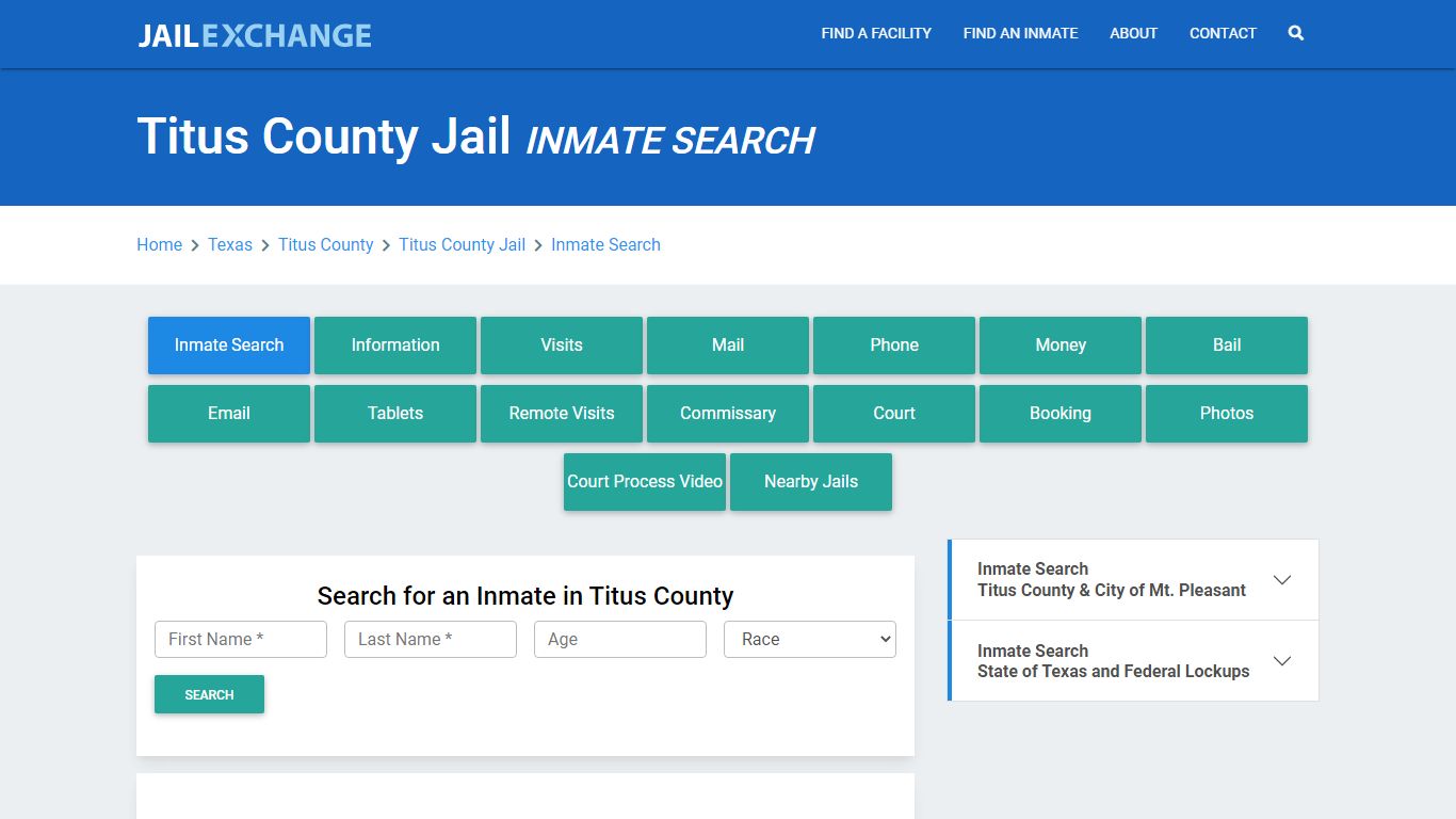 Titus County Jail, TX Inmate Search: Roster & Mugshots